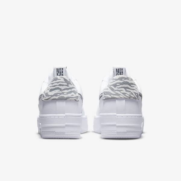 White / Grey / White Nike Air Force 1 Pixel SE Women's Sneakers | NK387HTD