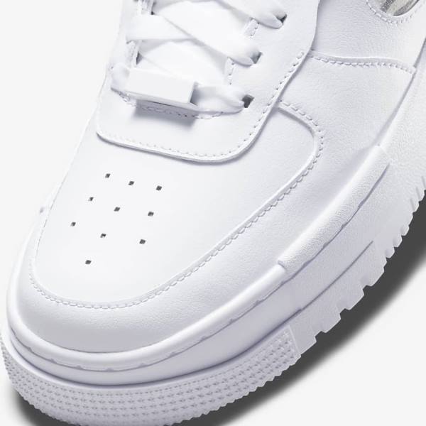 White / Grey / White Nike Air Force 1 Pixel SE Women's Sneakers | NK387HTD