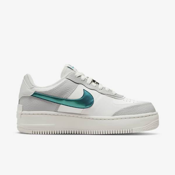 White / Grey / White Nike Air Force 1 Shadow Women's Sneakers | NK019WTU