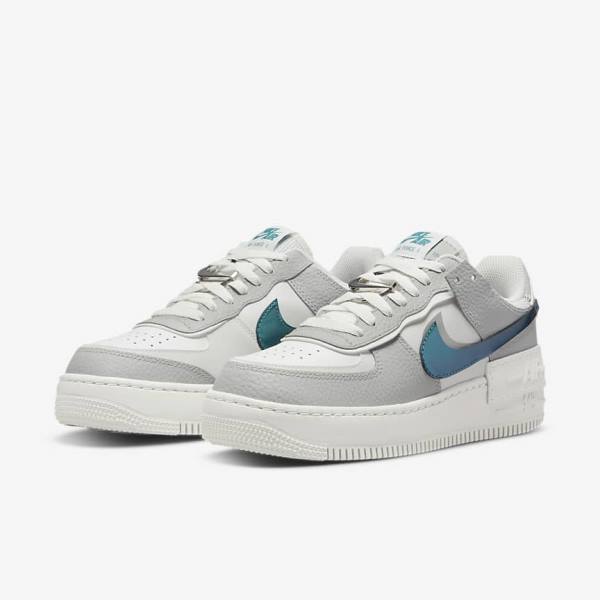 White / Grey / White Nike Air Force 1 Shadow Women's Sneakers | NK019WTU