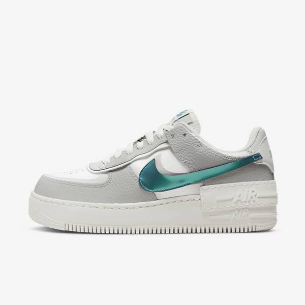 White / Grey / White Nike Air Force 1 Shadow Women\'s Sneakers | NK019WTU