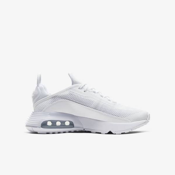 White / Grey / White Nike Air Max 2090 Older Kids' Sneakers | NK945GTH