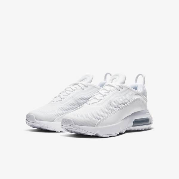 White / Grey / White Nike Air Max 2090 Older Kids' Sneakers | NK945GTH