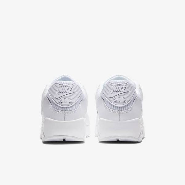 White / Grey / White Nike Air Max 90 Men's Sneakers | NK638XFZ