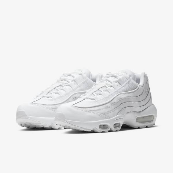 White / Grey / White Nike Air Max 95 Essential Men's Sneakers | NK903CLT