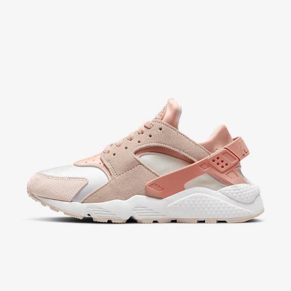 White / Khaki Grey / Light Nike Air Huarache Women\'s Sneakers | NK372YGM