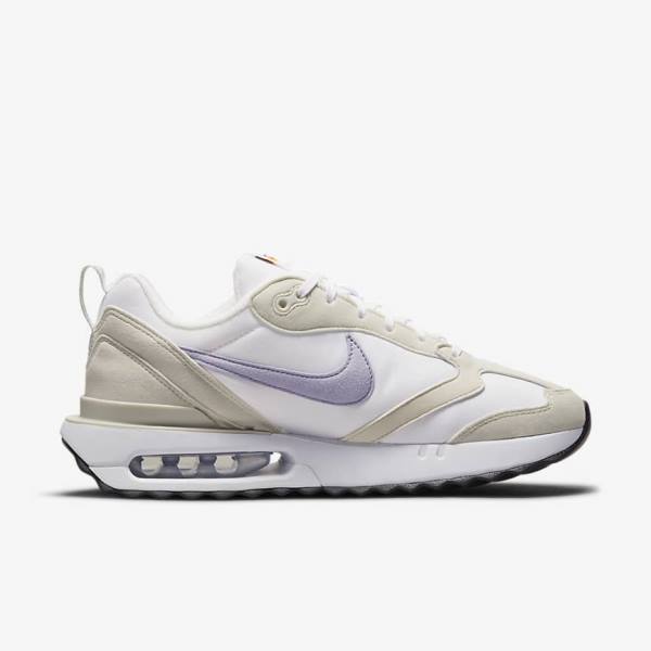 White / Light Beige / Black / Purple Nike Air Max Dawn Women's Sneakers | NK235LCT