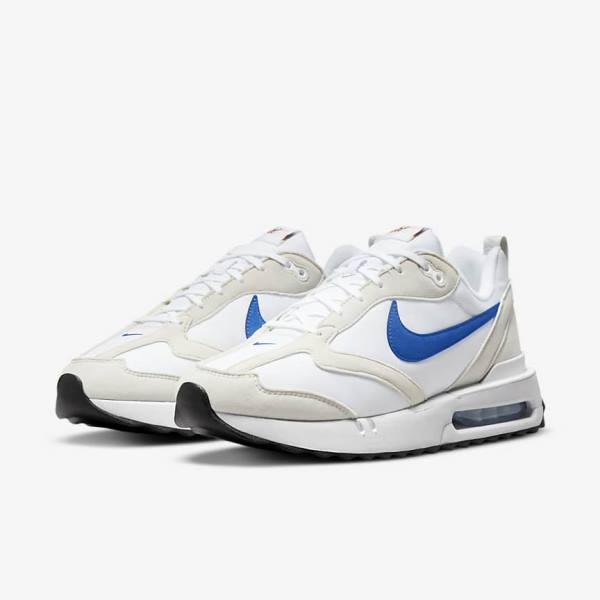 White / Light Beige / Black / Royal Nike Air Max Dawn Men's Sneakers | NK370XKJ