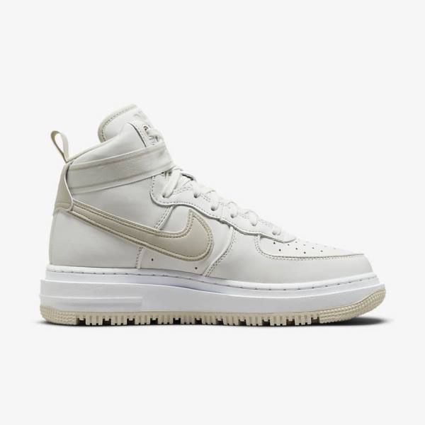 White / Light Beige Nike Air Force 1 Boot Men's Sneakers | NK890AEC