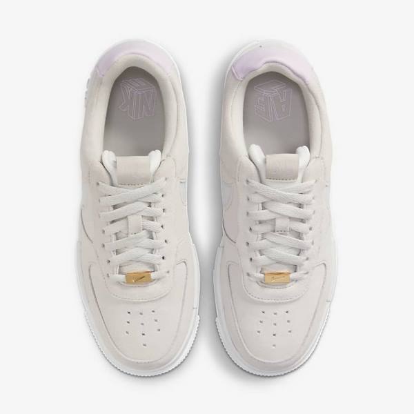 White / Light Beige / Pink Nike Air Force 1 Pixel Women's Sneakers | NK193YAP