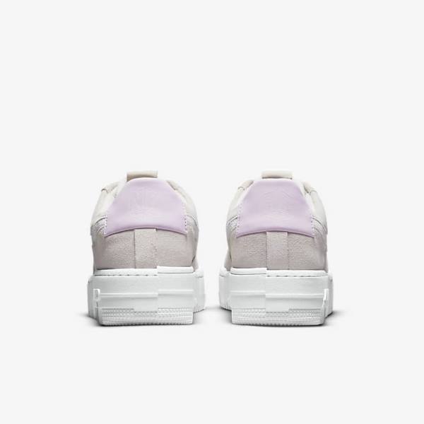 White / Light Beige / Pink Nike Air Force 1 Pixel Women's Sneakers | NK193YAP