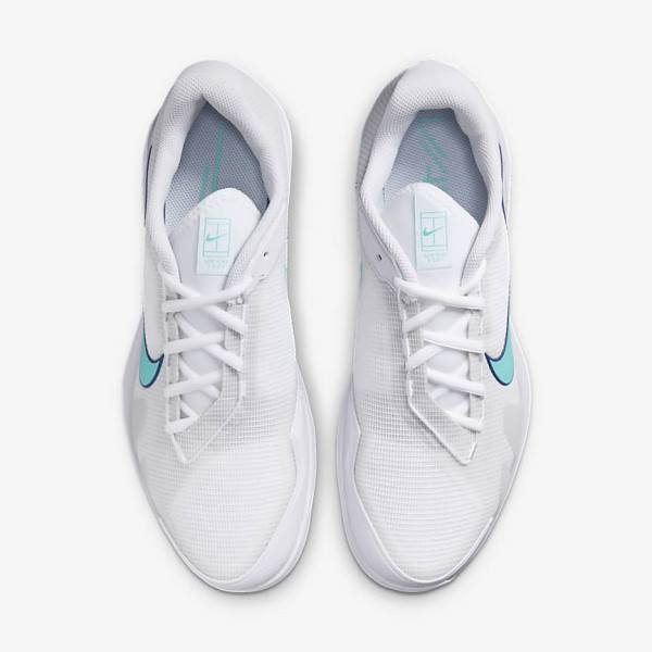 White / Light Beige / Royal Blue / Turquoise Nike NikeCourt Air Zoom Vapor Pro Hard-Court Men's Tennis Shoes | NK524TOM