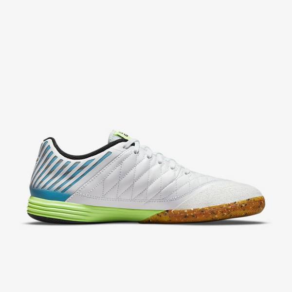 White / Light Blue / Black / Black Nike Lunar Gato II IC Indoor Court Men's Football Shoes | NK073FEA