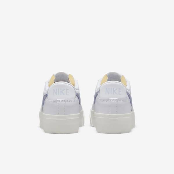 White / Light Blue Nike Blazer Low Platform Women's Sneakers | NK041JWU