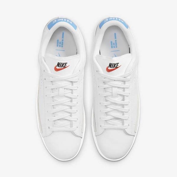 White / Light Blue / White Nike Blazer Low X Men's Sneakers | NK460RSQ