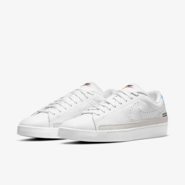 White / Light Blue / White Nike Blazer Low X Men's Sneakers | NK460RSQ