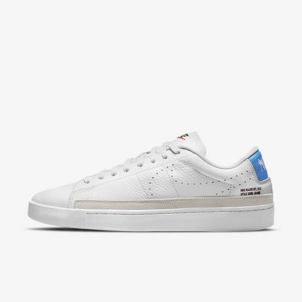 White / Light Blue / White Nike Blazer Low X Men\'s Sneakers | NK460RSQ