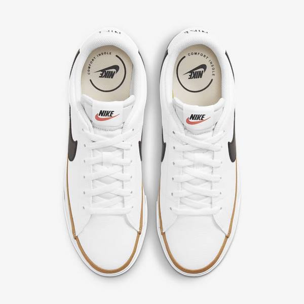 White / Light Brown / Black Nike NikeCourt Legacy Men's Sneakers | NK520ZJT