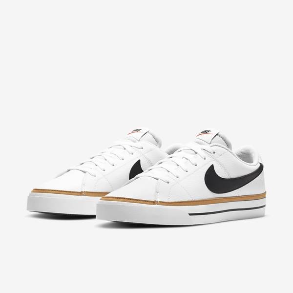 White / Light Brown / Black Nike NikeCourt Legacy Men's Sneakers | NK520ZJT