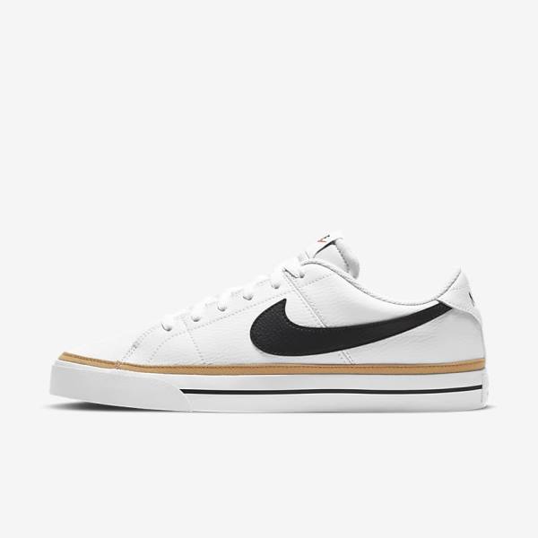 White / Light Brown / Black Nike NikeCourt Legacy Men\'s Sneakers | NK520ZJT