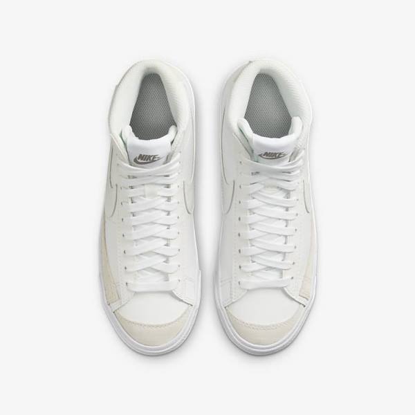 White / Light Brown / White Nike Blazer Mid 77 Older Kids' Sneakers | NK592QMS