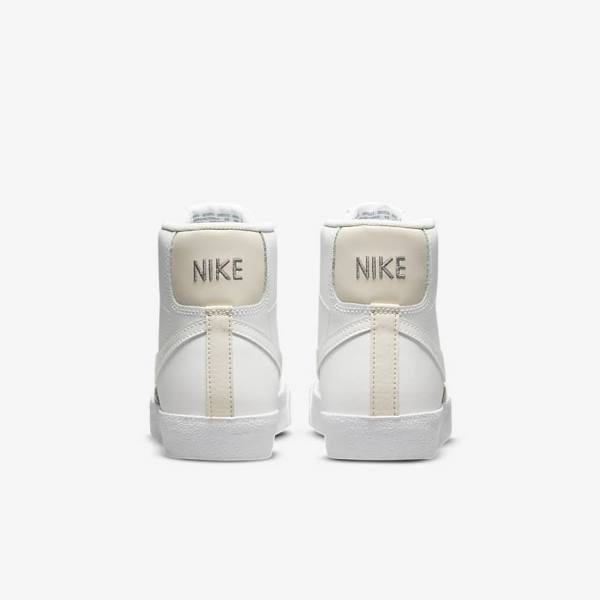 White / Light Brown / White Nike Blazer Mid 77 Older Kids' Sneakers | NK592QMS