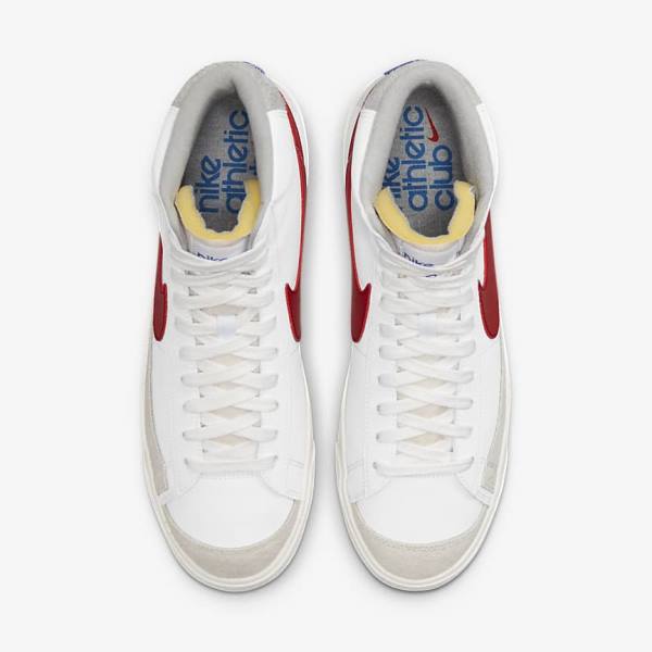 White / Light Grey / Red Nike Blazer Mid 77 Men's Sneakers | NK430NQP