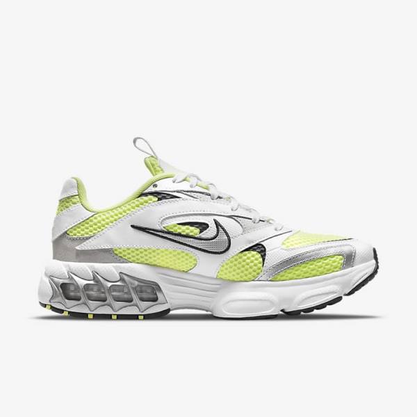 White / Light Lemon / Black / Metal Silver Nike Zoom Air Fire Women's Sneakers | NK964ZRY