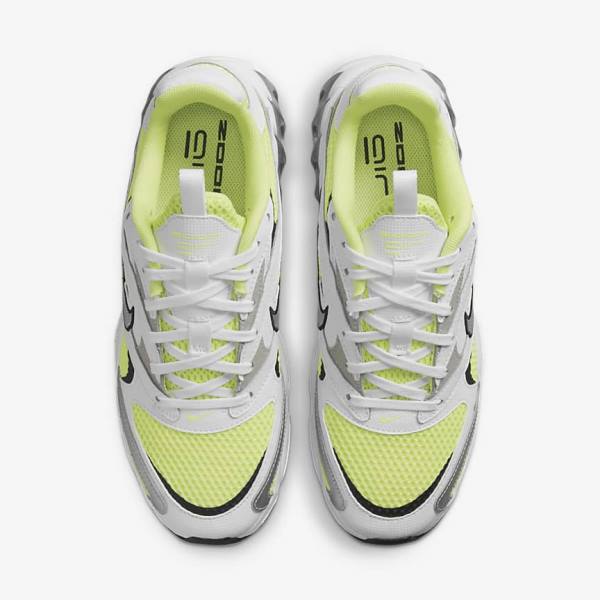 White / Light Lemon / Black / Metal Silver Nike Zoom Air Fire Women's Sneakers | NK964ZRY