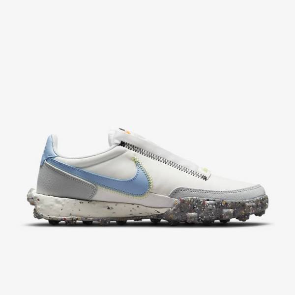 White / Light Lemon Nike Waffle Racer Crater Women's Sneakers | NK420ASI