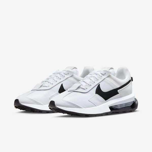 White / Metal Silver / Black Nike Air Max Pre-Day Women's Sneakers | NK049GTY