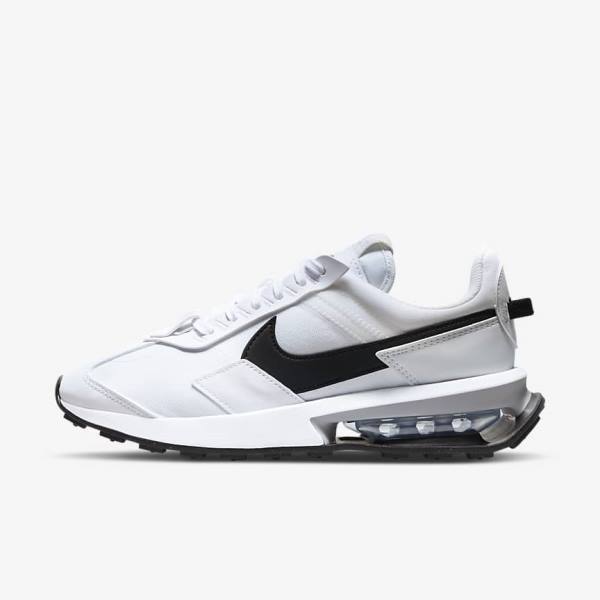 White / Metal Silver / Black Nike Air Max Pre-Day Women\'s Sneakers | NK049GTY