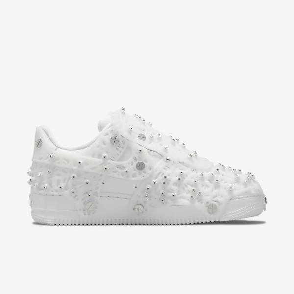 White / Metal Silver / White Nike Air Force 1 LXX x Swarovski Women's Sneakers | NK157CIG