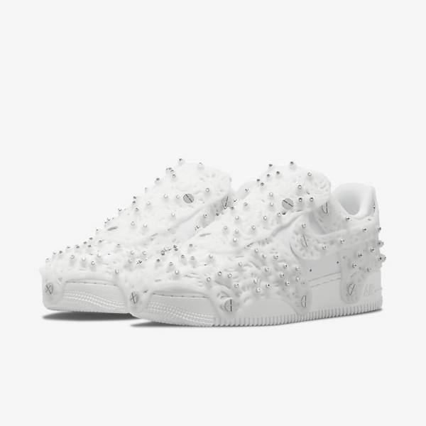 White / Metal Silver / White Nike Air Force 1 LXX x Swarovski Women's Sneakers | NK157CIG