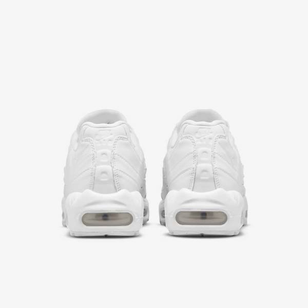 White / Metal Silver / White Nike Air Max 95 Women's Sneakers | NK261SLR