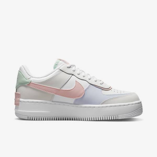 White / Mint / Grey Nike Air Force 1 Shadow Women's Sneakers | NK402PWX