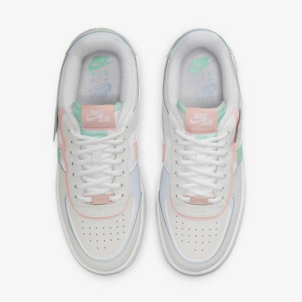 White / Mint / Grey Nike Air Force 1 Shadow Women's Sneakers | NK402PWX