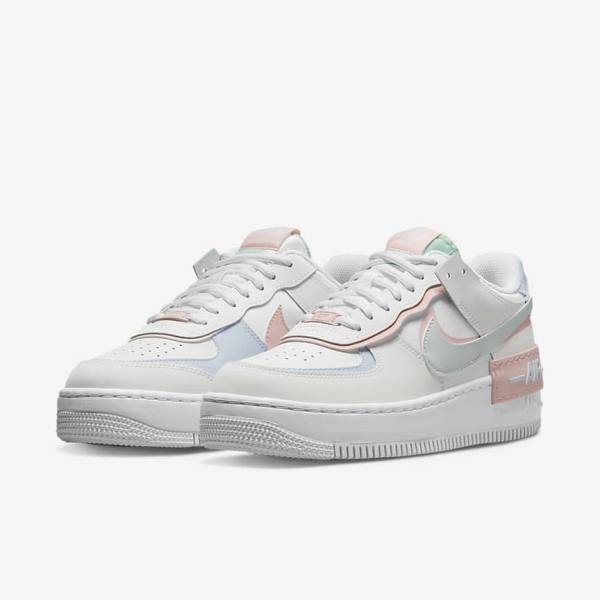 White / Mint / Grey Nike Air Force 1 Shadow Women's Sneakers | NK402PWX