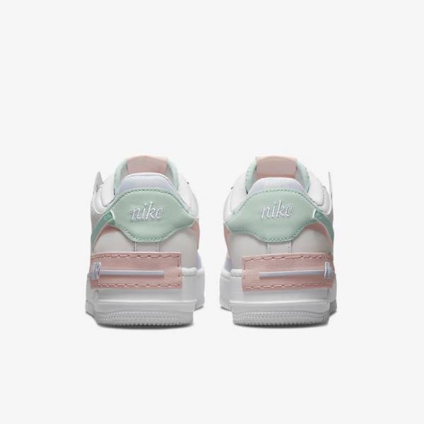 White / Mint / Grey Nike Air Force 1 Shadow Women's Sneakers | NK402PWX