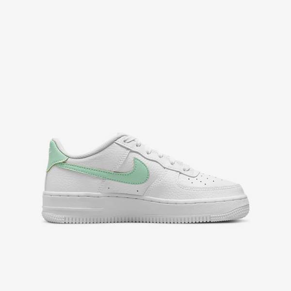 White / Mint Nike Air Force 1 Older Kids' Sneakers | NK635DSP