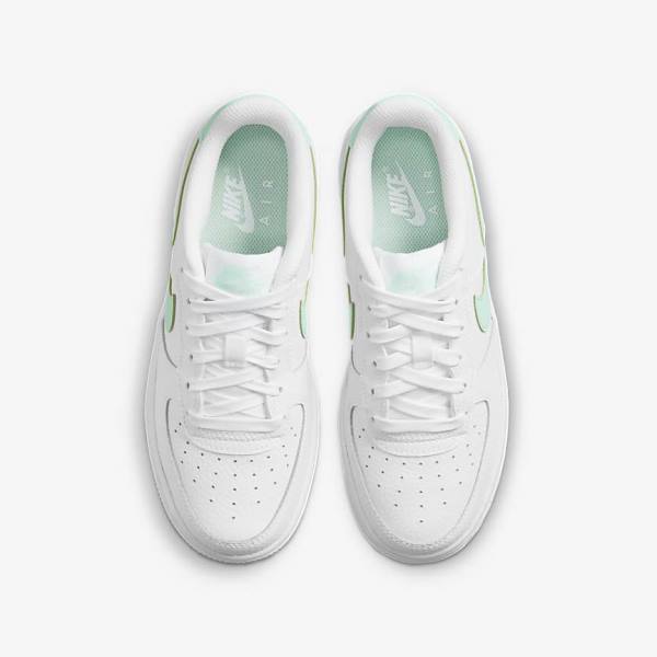 White / Mint Nike Air Force 1 Older Kids' Sneakers | NK635DSP