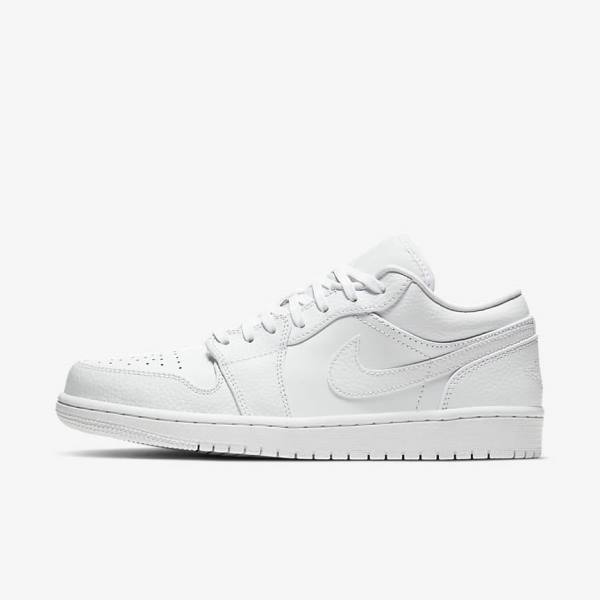 White Nike Air Jordan 1 Low Men\'s Sneakers | NK863XPI