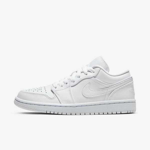 White Nike Air Jordan 1 Low Women\'s Sneakers | NK061WGH