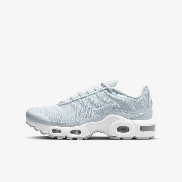 White Nike Air Max Plus Older Kids\' Sneakers | NK958ZNW