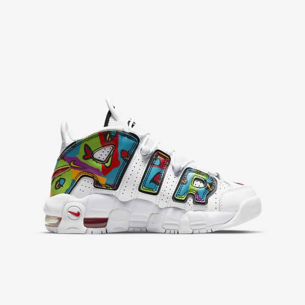 White Nike Air More Uptempo Older Kids' Sneakers | NK285TOZ