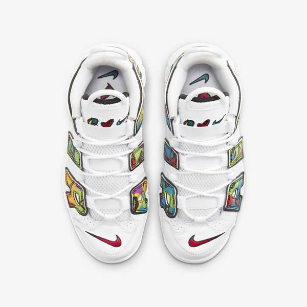 White Nike Air More Uptempo Older Kids' Sneakers | NK285TOZ