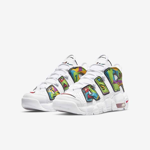 White Nike Air More Uptempo Older Kids' Sneakers | NK285TOZ