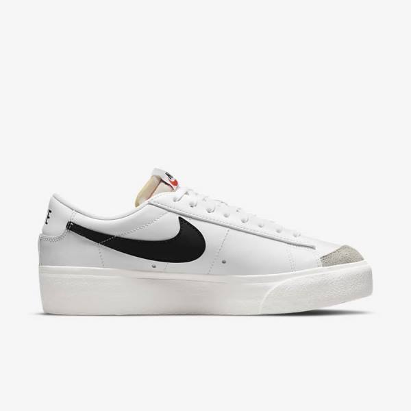 White Nike Blazer Low Platform Women's Sneakers | NK480RHC