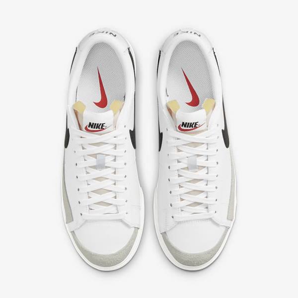 White Nike Blazer Low Platform Women's Sneakers | NK480RHC