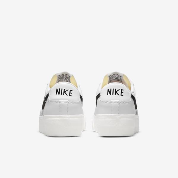 White Nike Blazer Low Platform Women's Sneakers | NK480RHC